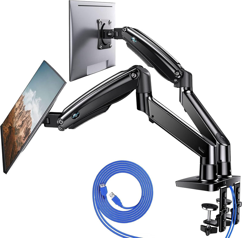DualView USB Monitor Arm — Dual Screen, Height Adjustable