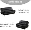Leather Couches For Living Room Black Sofa And Loveseat Set
