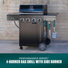 Black 4Burner Gas Grill Cabinet With Extra Storage Space