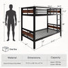 Twin Over Twin Metallic Bunk Bed Vintage Rustic Brown