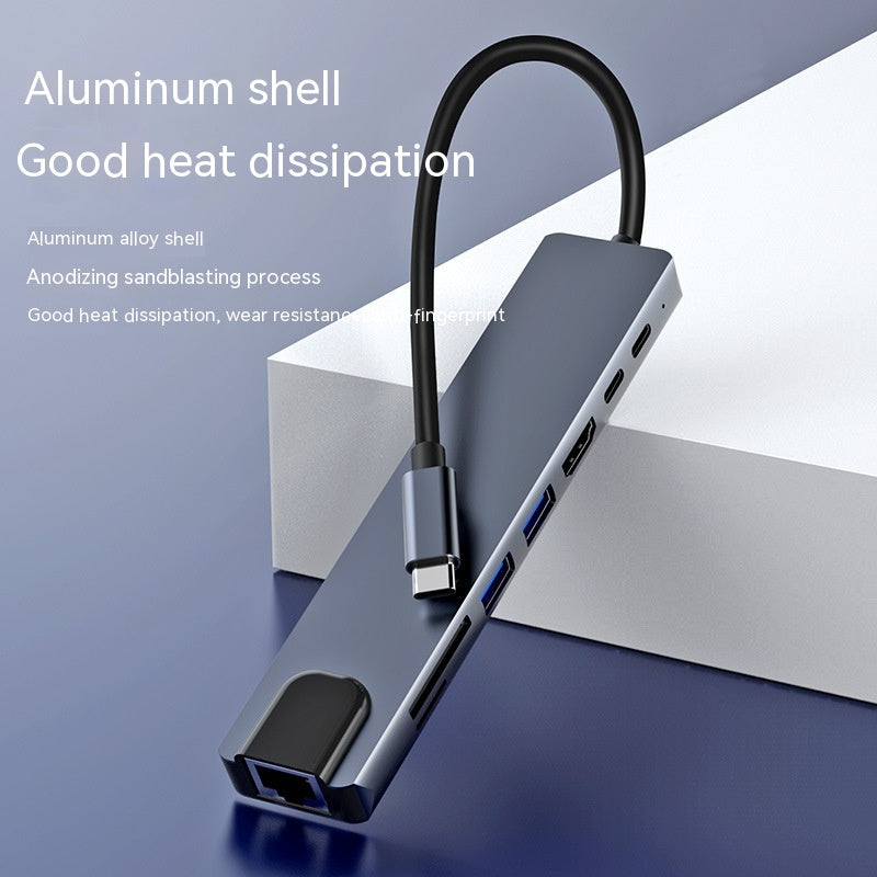 PortHub 8-in-1 USB-C hub aluminum shell