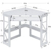 Home Office Corner Computer Desk with Keyboard Tray and Storage Shelves in Black