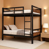 Twin Over Twin Metallic Bunk Bed Vintage Rustic Brown